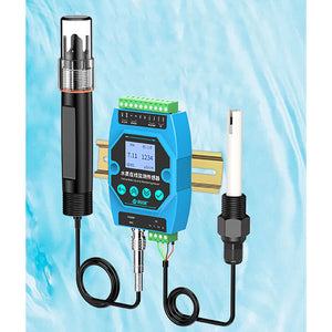 PH/EC/Water Temperature/TDS/Salinity 5-IN-1 Sensor Water Quality Online Tester RS485/4-20mA with Screen