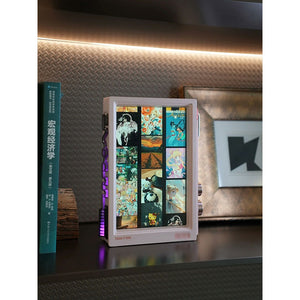 White Times Frame Smart Digital Floating-Glass Photo Frame DIY Desktop Digital Clock Weather Calendar with 10.1-inch HD Screen
