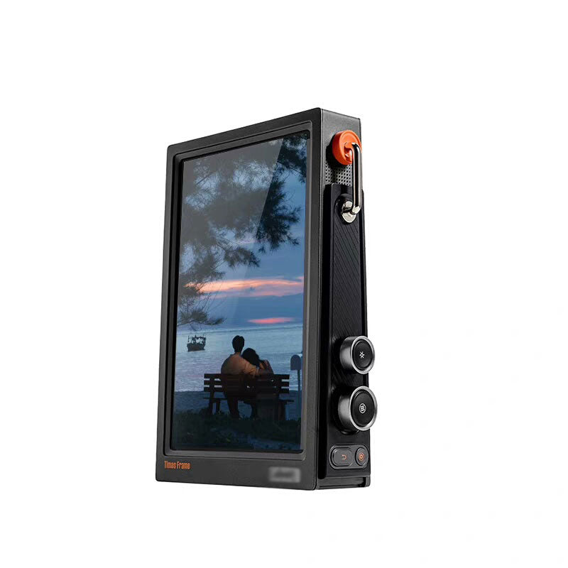 Black Times Frame Smart Digital Floating-Glass Photo Frame DIY Desktop Digital Clock Weather Calendar with 10.1-inch HD Screen