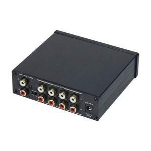 XZD-A1 Audio Signal Distributor Audio Distributor 1 Input 4 Output (Black Panel) with 12V/1.8A Power Adapter
