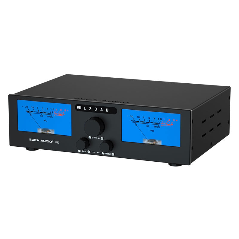 U10 300W+300W High Power Balanced Dual TPA3255 HiFi Audio Power Amplifier with Dual VU Meters