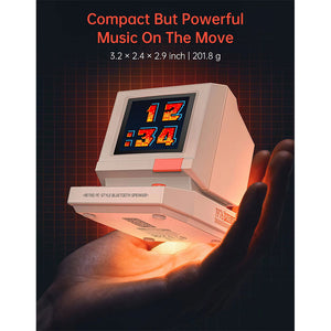MiniToo Retro PC-Style Bluetooth Speaker Music Box Desktop Mini Computer Speaker with 1.77-inch TFT Screen