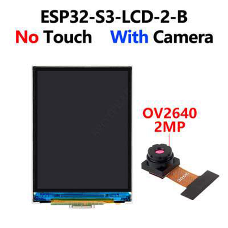 ESP32-S3-LCD-2-B Camera Development Board 2-inch 240x320 LCD 2.4GHz WiFi Bluetooth5 MCU Board (No Touch/OV2640-2MP Camera)