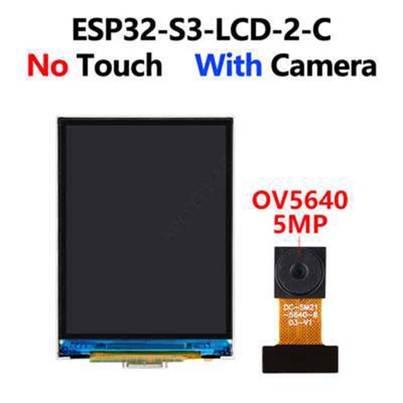 ESP32-S3-LCD-2-C Camera Development Board 2-inch 240x320 LCD 2.4GHz WiFi Bluetooth5 MCU Board (No Touch/OV5640-5MP Camera)