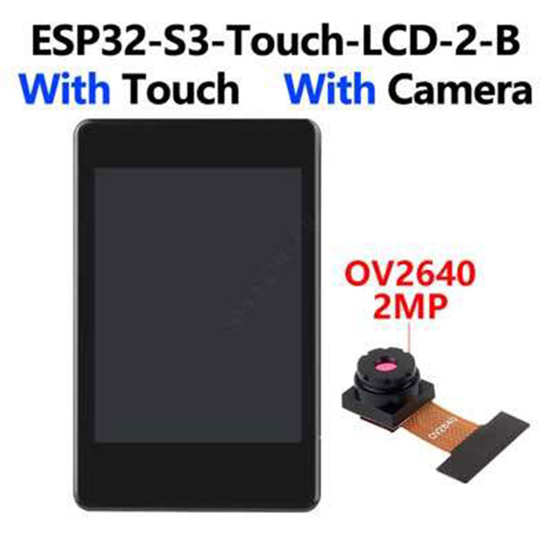 ESP32-S3-Touch-LCD-2-B Camera Development Board 2-inch 240x320 LCD 2.4GHz WiFi Bluetooth5 MCU Board(Touchable/OV2640-2MP Camera)
