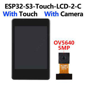 ESP32-S3-Touch-LCD-2-C Camera Development Board 2-inch 240x320 LCD 2.4GHz WiFi Bluetooth5 MCU Board(Touchable/OV5640-5MP Camera)