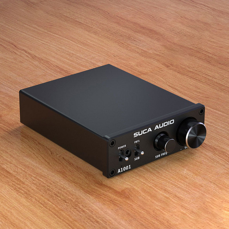 Black A1001 Mono AV Home Theater 2.1/5.1 Subwoofer Digital Power Amplifier Support Full Frequency/Bass Dual Modes
