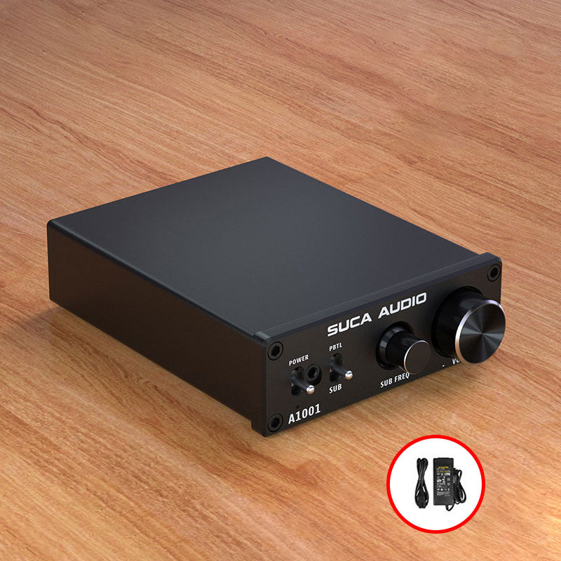 Black A1001 Mono AV Home Theater 2.1/5.1 Subwoofer Digital Power Amplifier with DC24V Power Adapter