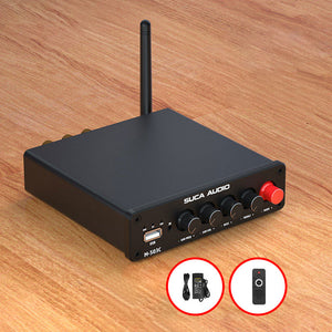 Black M-503C Mini Bluetooth5.0 2.1 Channel Digital Power Amplifier Support USB Flash Drive Input with 24V/4A Power Adapter