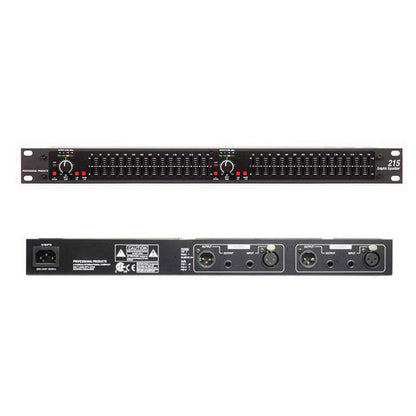 215 Professional Dual Channel 15-Band Equalizer Stage Performance/KTV AC100V-240V Audio Equalizer