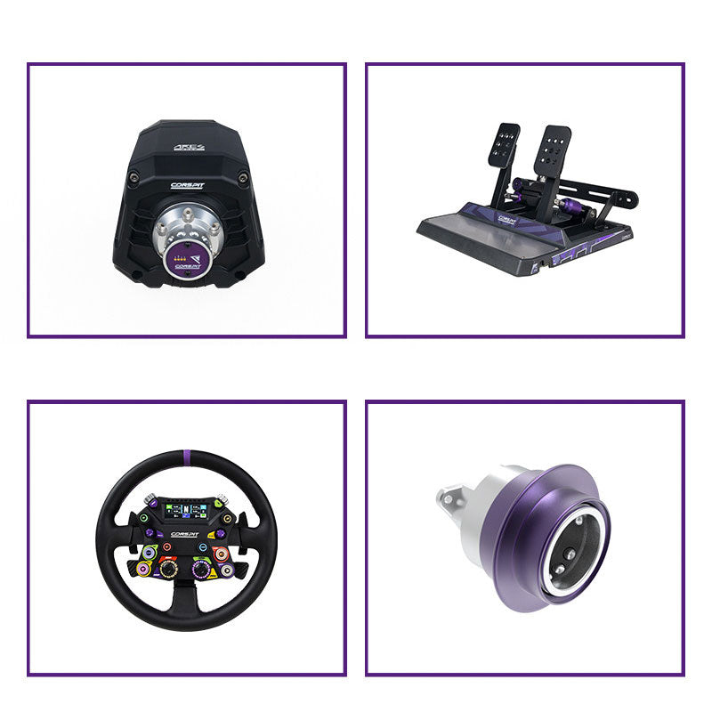CONSPIT Ares Apex 8Nm Wheel Base + 310 Apex Steering Wheel + CDR Quick Release + CPP Apex Dual-Pedal Set