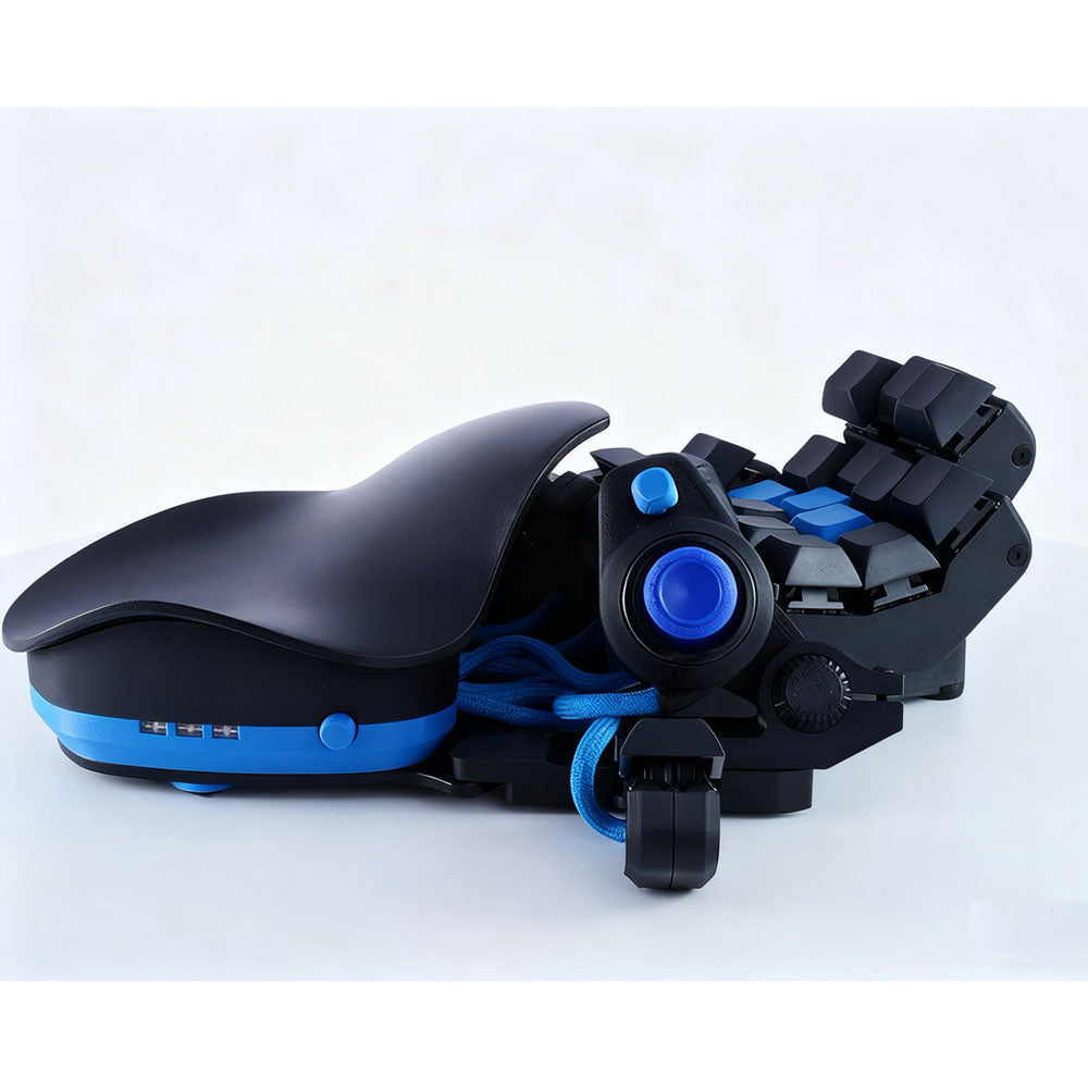 Deep Blue Left-handed Gaming Keyboard Ergonomic One-handed Mechanical Keyboard WASD Joystick for Valorant