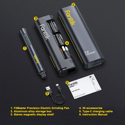 Fanttik F2 Master Precision Electric Grinding Pen Mini Handheld 5-Speed 25000RPM Polishing and Engraving Multifunctional Pen