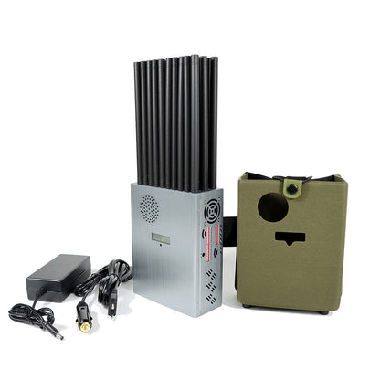 Handheld 32Bands FM Radio Wi-Fi 7/6E/2.4G/5G/GPS LOJACK LORA UHF VHF 433/315/868 CDMA GSM 3G/4G/5G Signal Jammer LCD Display