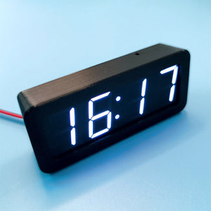 White LED Version GPS/Beidou Satellite Timing 4-Bit Car-mounted Digital Clock DC5V with Time Memory Function