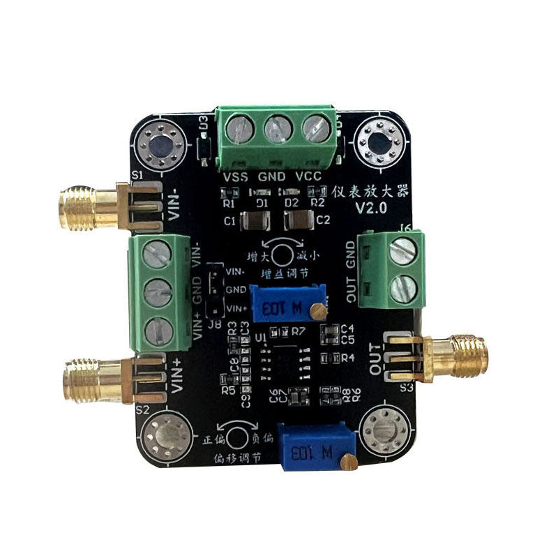 AD8421 10MHz 35V/us Instrument Amplifier Module Weak Signal uV Voltage Single-end/Differential Amplifier Module