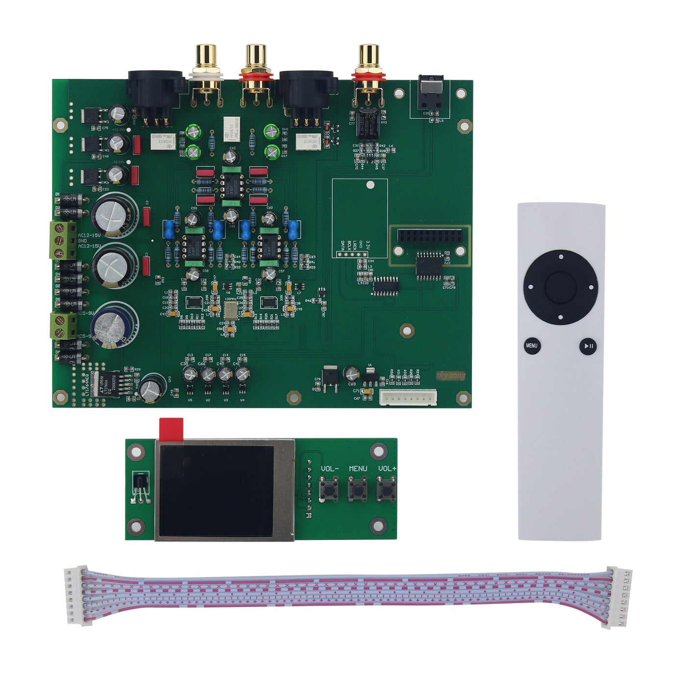 Tuning Version Dual ES9038Q2M DAC Audio Decoder HiFi Coaxial PCM384K DSD128 Decoder Board Kit with TFT Screen