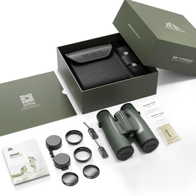 REASURE 10X42 APO Flat Field ED Professional Bee Finding Binocular BAK4-HT Prism Telescope IPX7 Waterproof