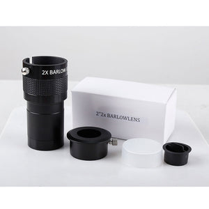 ANGELEYES 2X Barlow Lens Magnifier 2-inch HD Astronomical Telescope Barlow Eyepiece M42 with 2-inch to 1.25-inch Adapter (Black)