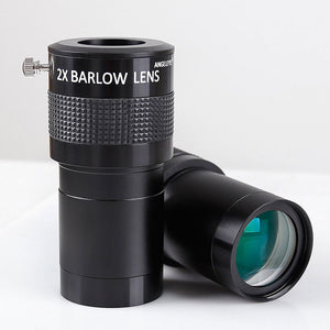 ANGELEYES 2X Barlow Lens Magnifier 2-inch HD Astronomical Telescope Barlow Eyepiece M42 with 2-inch to 1.25-inch Adapter (Black)