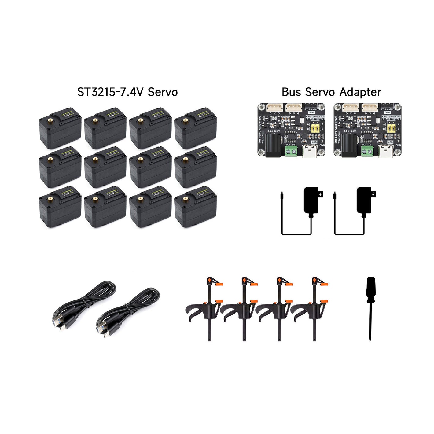 SO-ARM100 No-3DP Parts Kit ST3215-7.4V Servo Opensource 6-Axis Mechanical Arm Support for Hugging Face LeRobot