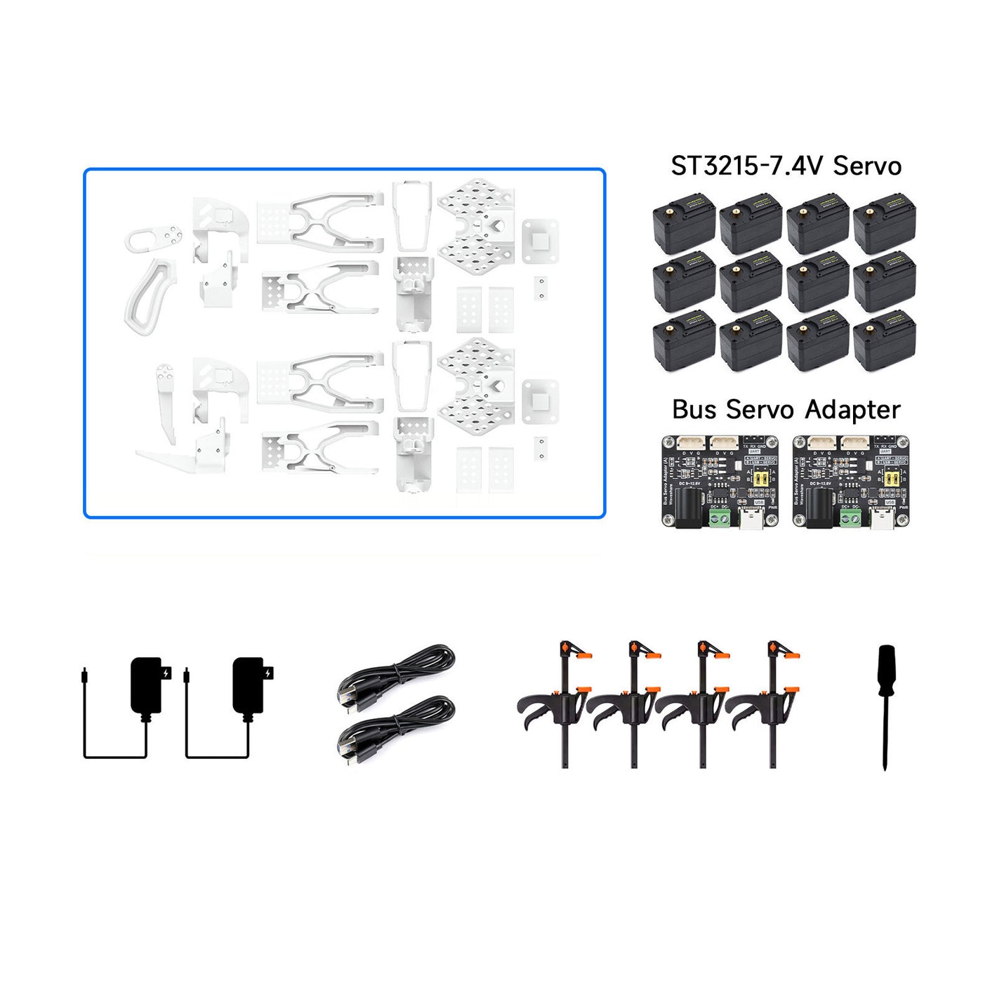 SO-ARM100 3DP Parts Kit ST3215-7.4V Servo Opensource 6-Axis Mechanical Arm Support for Hugging Face LeRobot