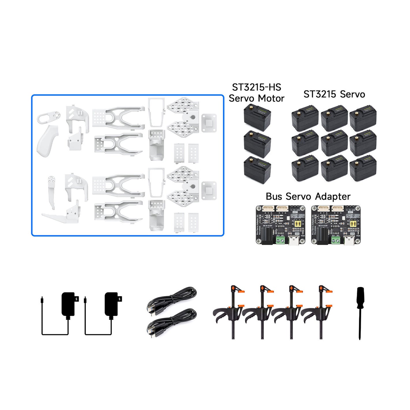 SO-ARM101 3DP Parts Kit ST3215-HS + ST3215-12V Servo Opensource 6-Axis Mechanical Arm Support for Hugging Face LeRobot