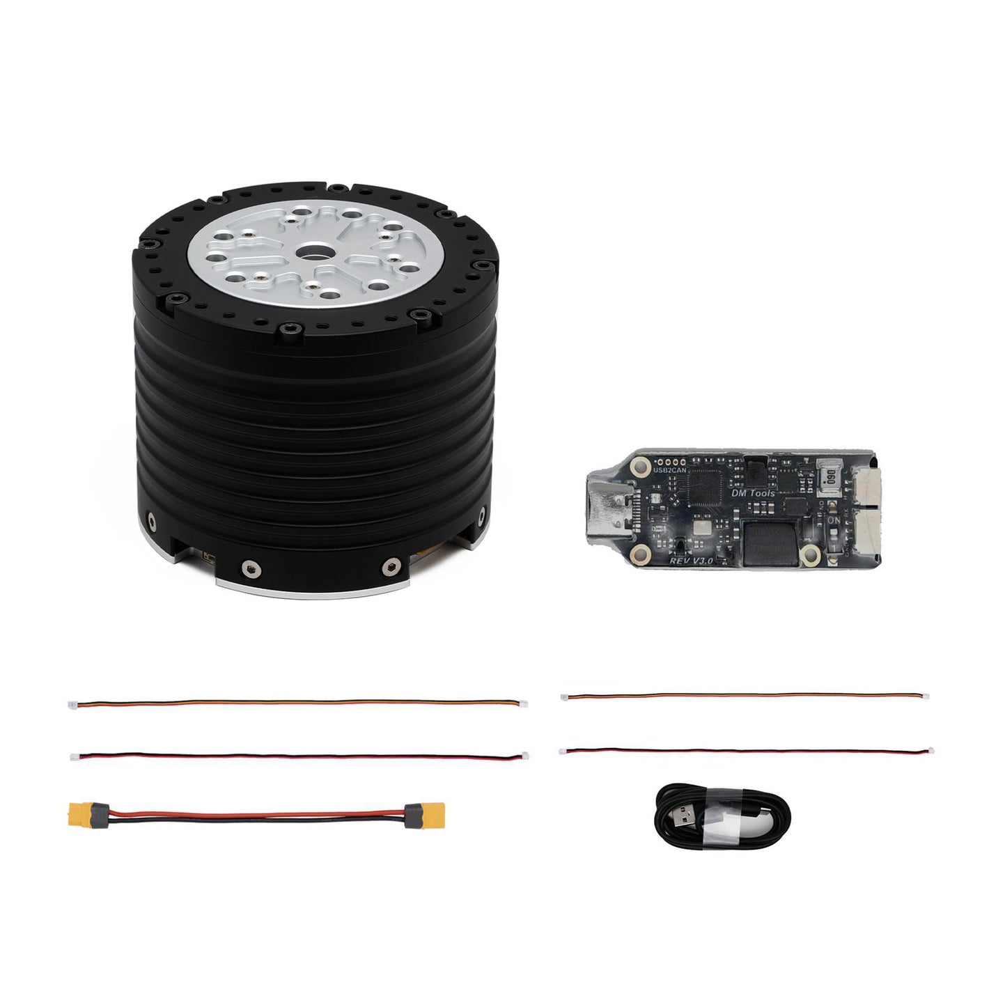 DM10422P 48V Dual Inductive Encoder High Precision Hollow Planetary Reducer Joint Motor with USB-CAN Adapter