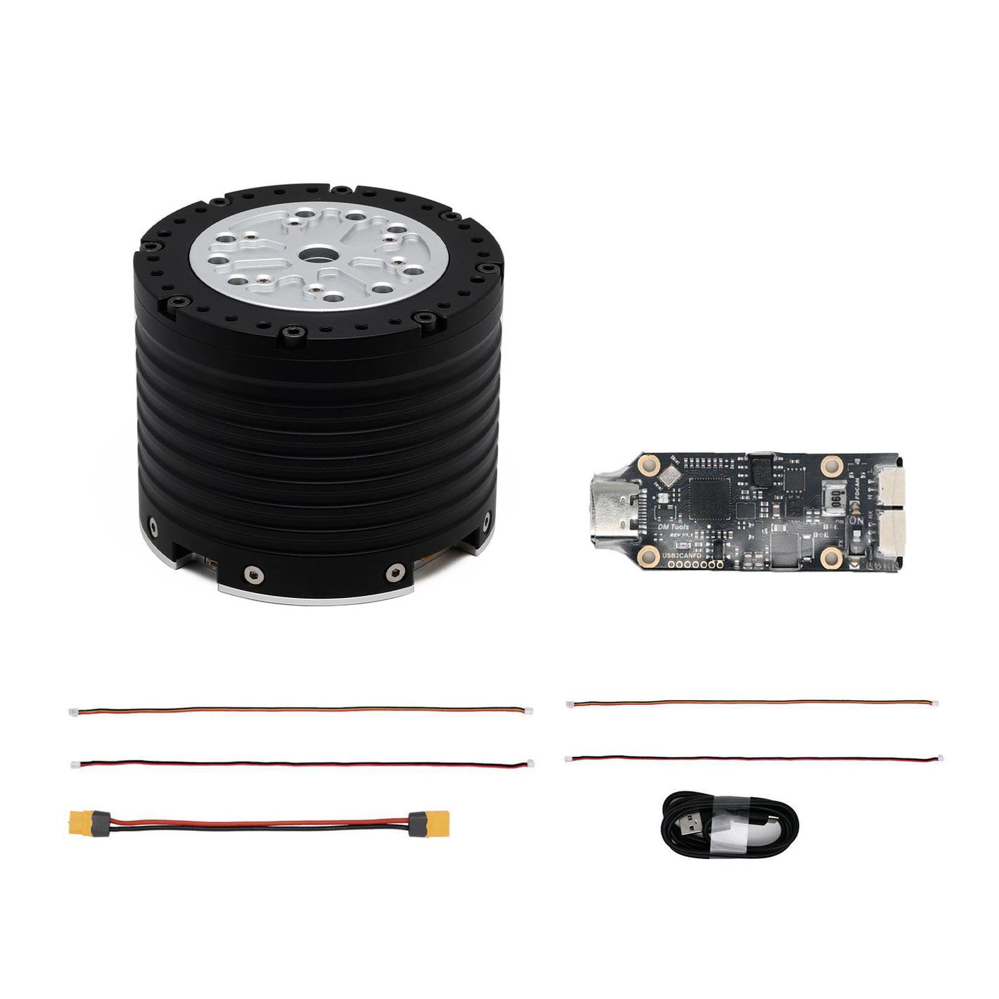 DM10422P 48V Dual Inductive Encoder High Precision Hollow Planetary Reducer Joint Motor with USB-CANFD Adapter