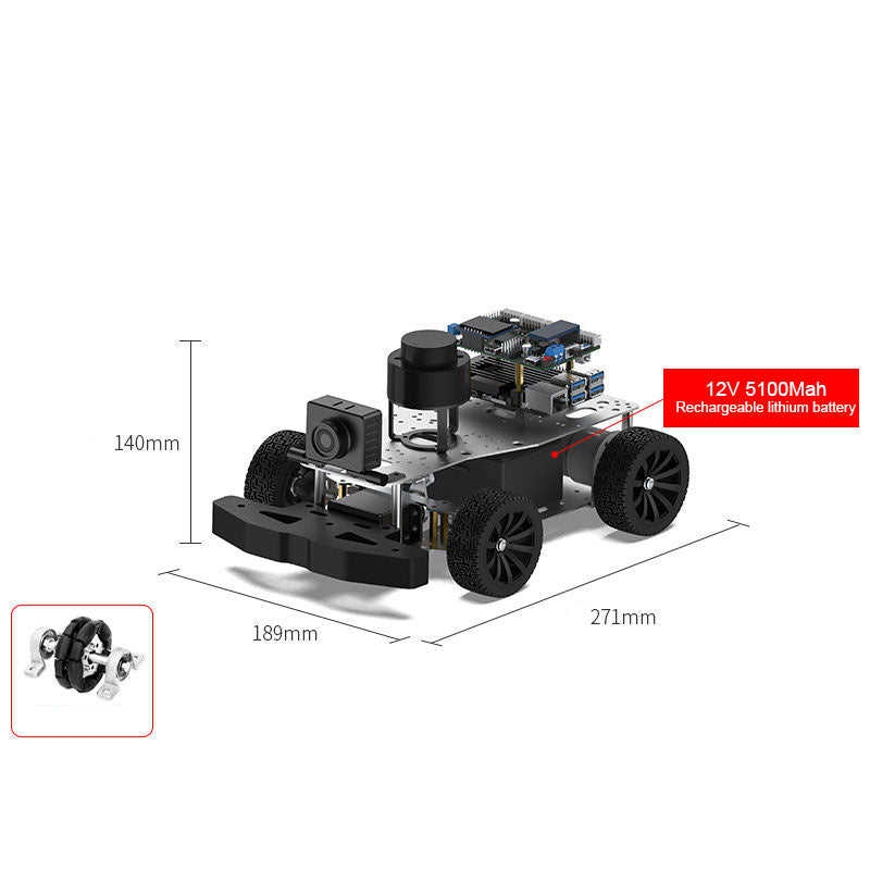 R550 Ackermann/Differential Standard Version ROS2 AI Large Model Educational Robot + RGB Camera + N10P LiDAR + Raspberry Pi5 4GB