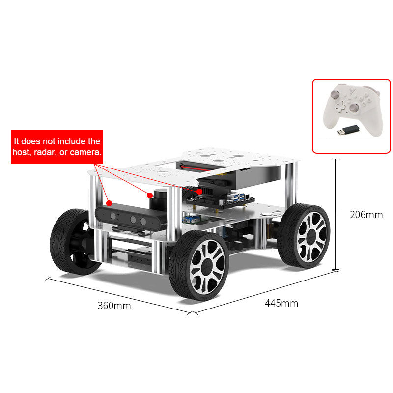 R550 Ackermann Robot Advanced Version Pendulum Hanging ROS2 AI Robot Mobile Intelligent Chassis Basic Kit (Standard)