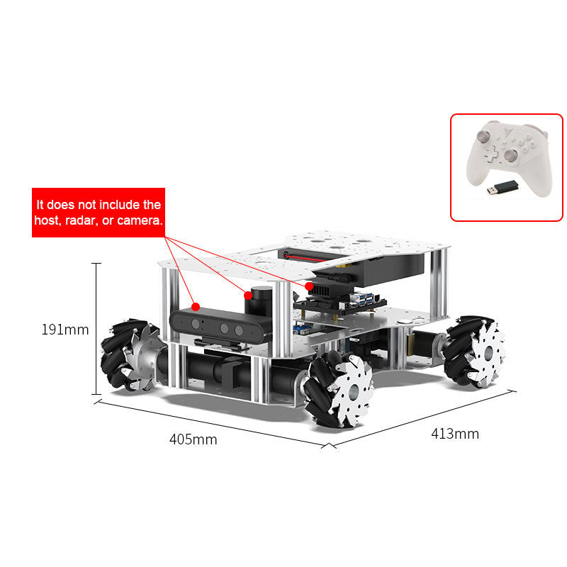 R550 Mecanum Wheel Robot Advanced Pendulum Hanging ROS2 AI Robot Mobile Intelligent Chassis Basic Kit (Standard)