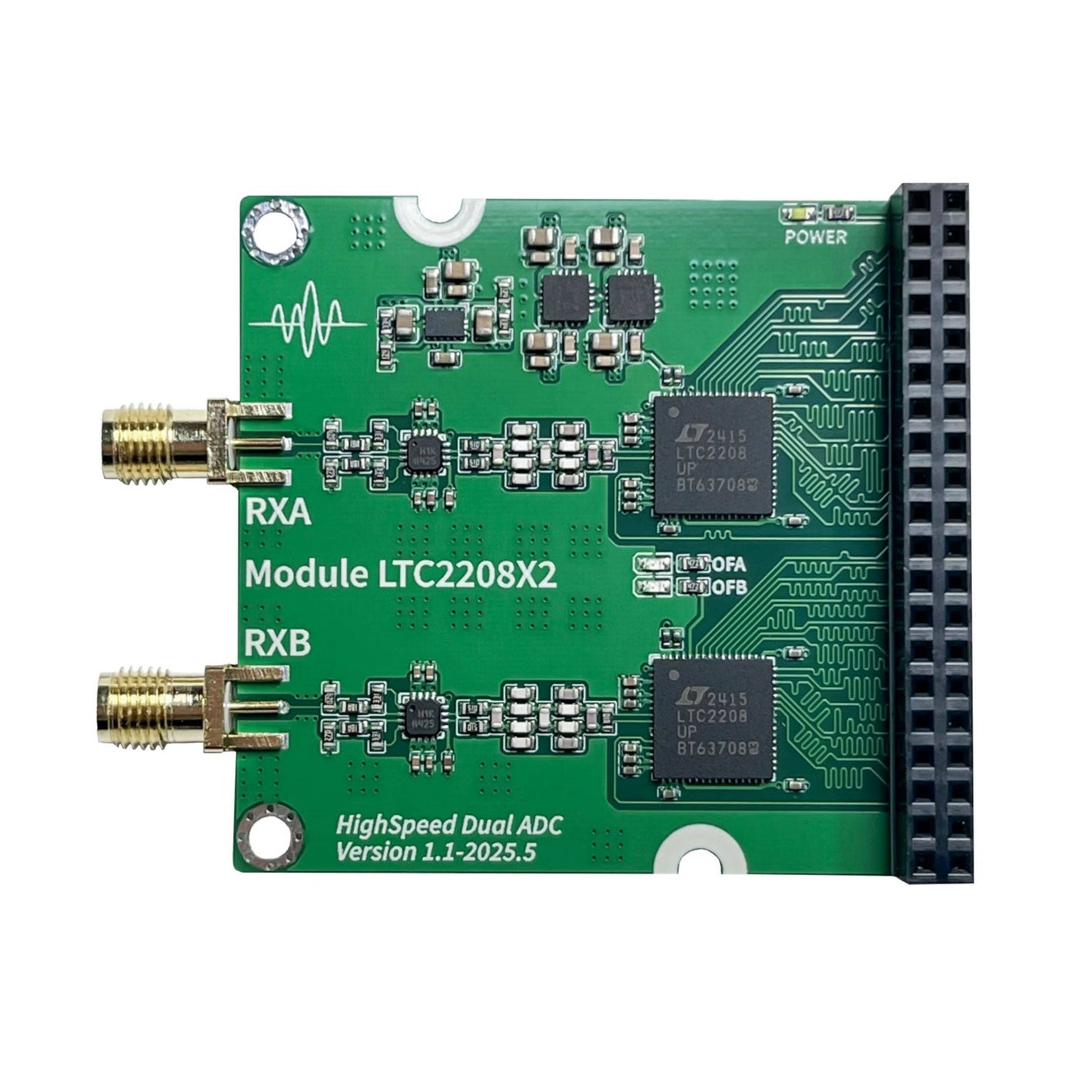 LTC2208 Dual Channel 16Bit High Speed ADC Module Arbitrary Waveform Development Board for RIGUKE/ALINX/MEYESEMI FPGA