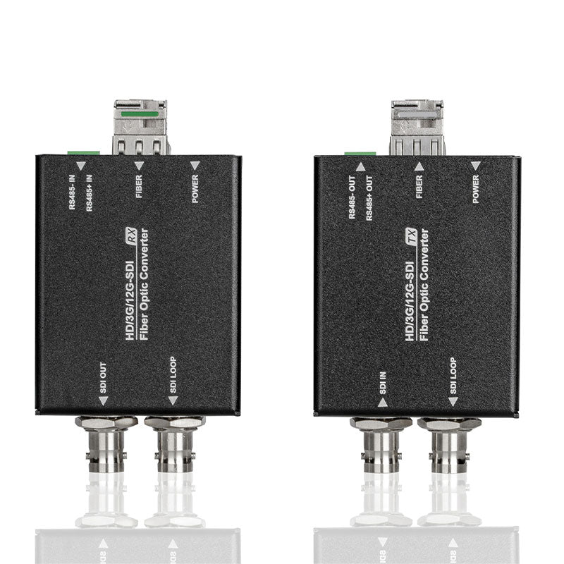 12G-SDI 1-Channel Fiber Optic to SDI Converter TX+RX Loop Out 4K60Hz Support Audio and Video Synchronous Transmission