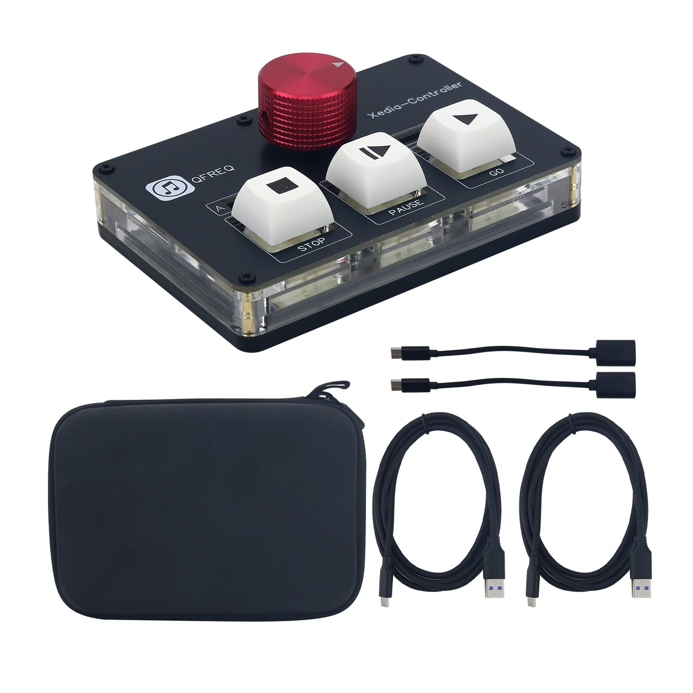 Black QLAB Controller Double Computer Control Media Controller with Dual Screens for Hirrender p1/SSP/Itunes