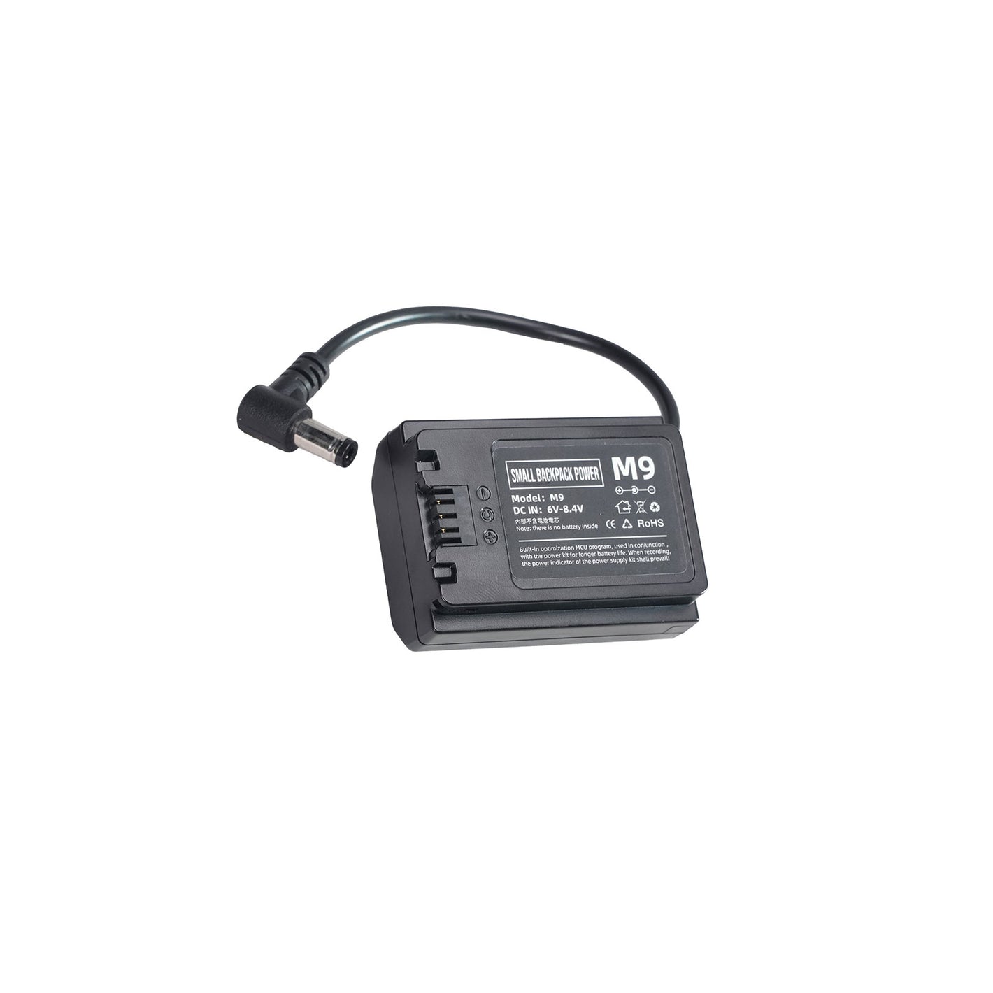 Fangtuo M9 NP-FZ100 Dummy Battery to DC 5.5x2.5mm Power Adapter for Sony FX3 A7M5 4 ZVE1