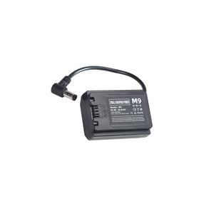 Fangtuo M9 NP-FZ100 Dummy Battery to DC 5.5x2.5mm Power Adapter for Sony FX3 A7M5 4 ZVE1