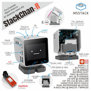 M5Stack StackChan-R AI Smart Desktop Robot CoreS3 Co-Created Open-source Robot for Smart Home/IoT Control with Remote Control