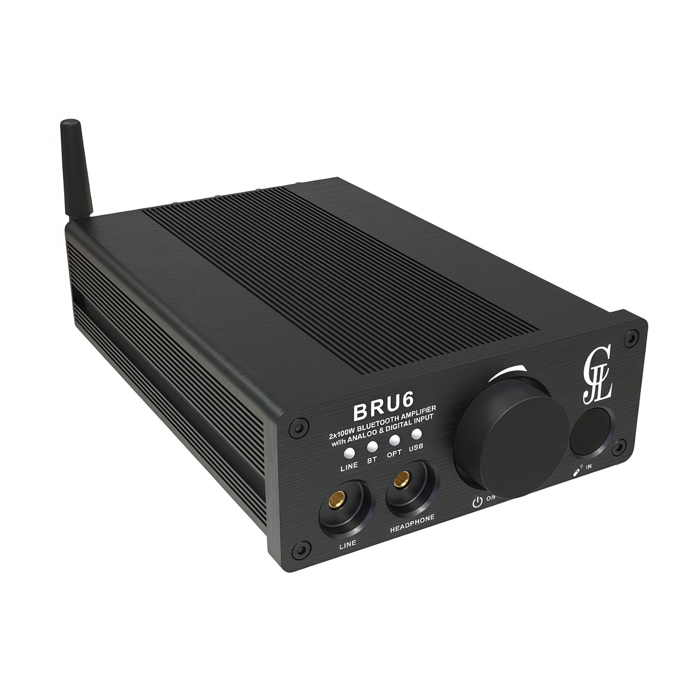 BRU6 2x100W QCC3034 Bluetooth5.1 Audio Power Amplifier PCM5121 DAC Support Subwoofer/Stereo Output