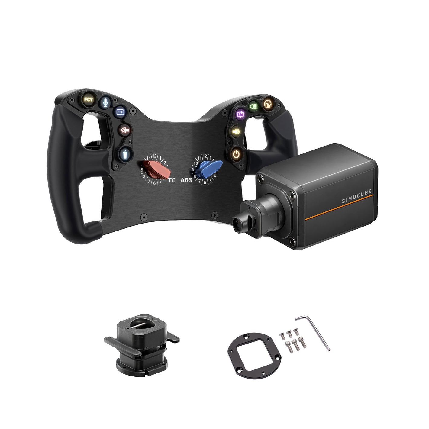 Original 25Nm Wheel Base for Simucube 3 Pro + GT4-USB Wheel for McLaren + Link QR + Adapter Ring