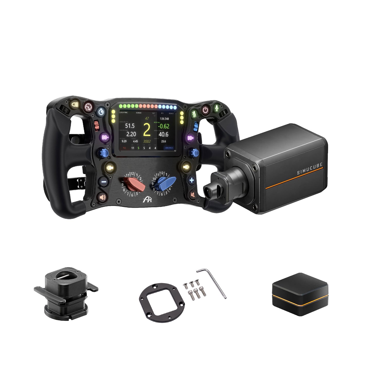 Original 25Nm Wheel Base for Simucube 3 Pro + Ultimate-USB Wheel for McLaren + Link QR + Adapter Ring + Link Hub