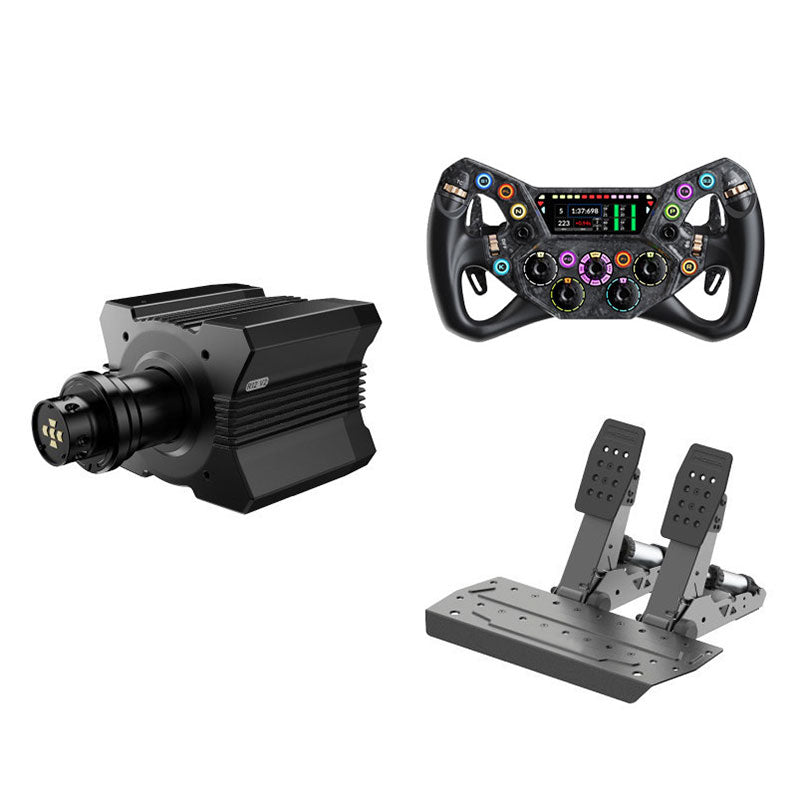 MOZA R12 V2 12Nm Direct Drive Wheel Base + 300mm KS PRO High-Performance Sim Racing Wheel + SRP2 2-Pedal