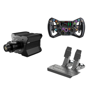 MOZA R12 V2 12Nm Direct Drive Wheel Base + 300mm KS PRO High-Performance Sim Racing Wheel + SRP2 2-Pedal