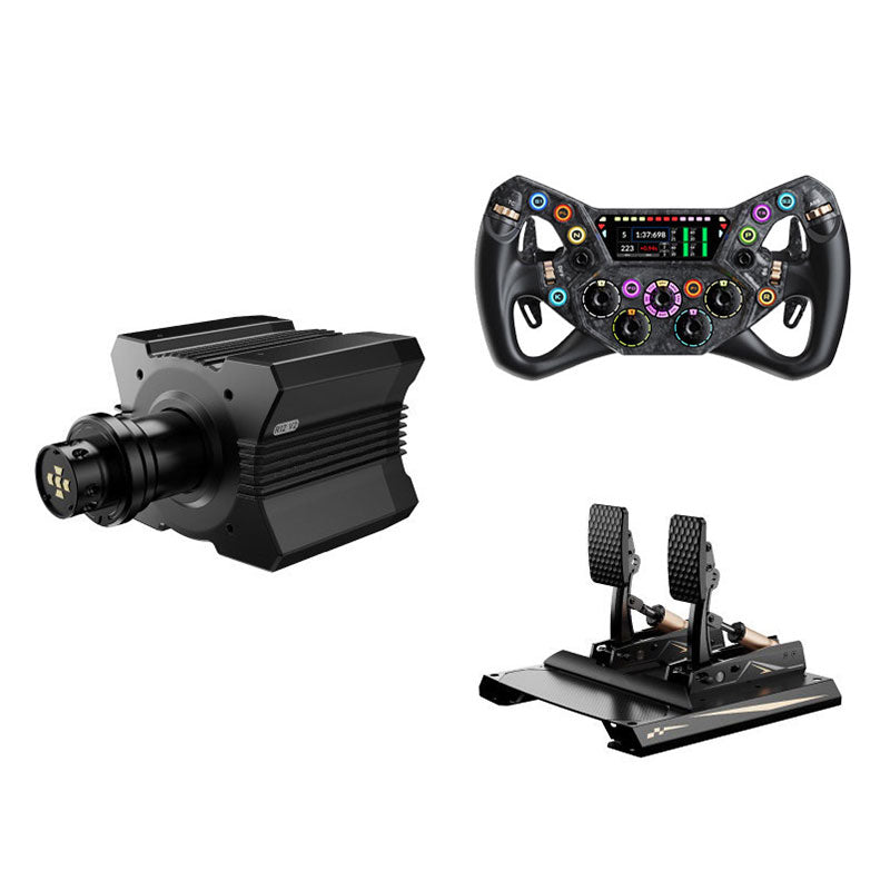 MOZA R12 V2 12Nm Direct Drive Wheel Base + 300mm KS PRO High-Performance Sim Racing Wheel + CRP2 2-Pedal