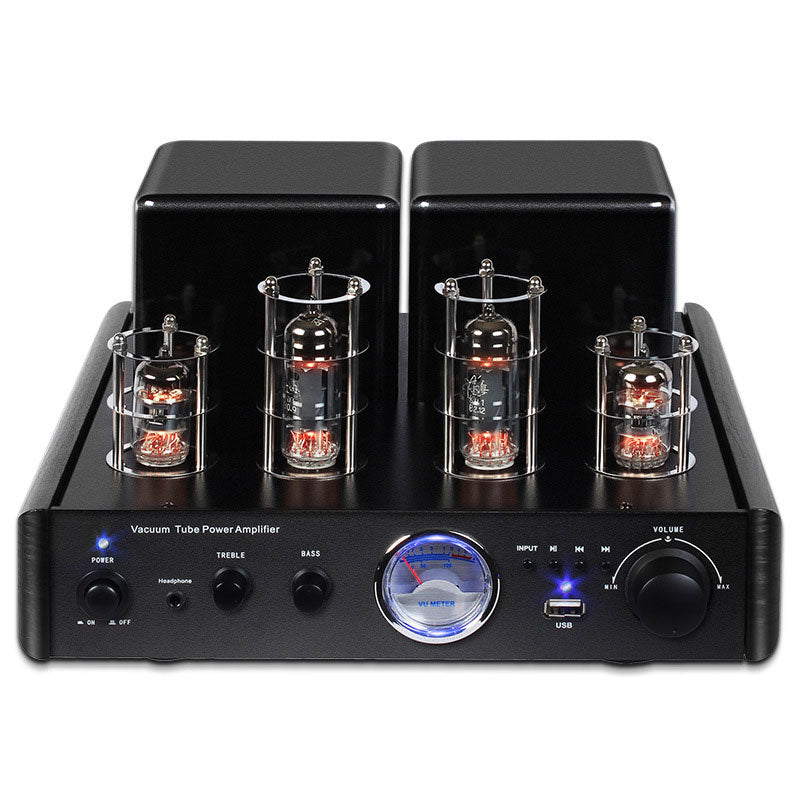 Black AV-2030 30Wx2 Bluetooth5.0 HiFi Lossless Electronic Tube Amplifier 6F2x2 6u1x2 Vacuum Tube Power Amplifier