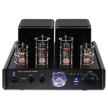 Black AV-2030 30Wx2 Bluetooth5.0 HiFi Lossless Electronic Tube Amplifier 6F2x2 6u1x2 Vacuum Tube Power Amplifier