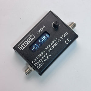 HTOOL DA001 0-31.5dB Adjustable Wideband Digital RF Attenuator Module DC-6GHz with 0.91-inch OLED Display