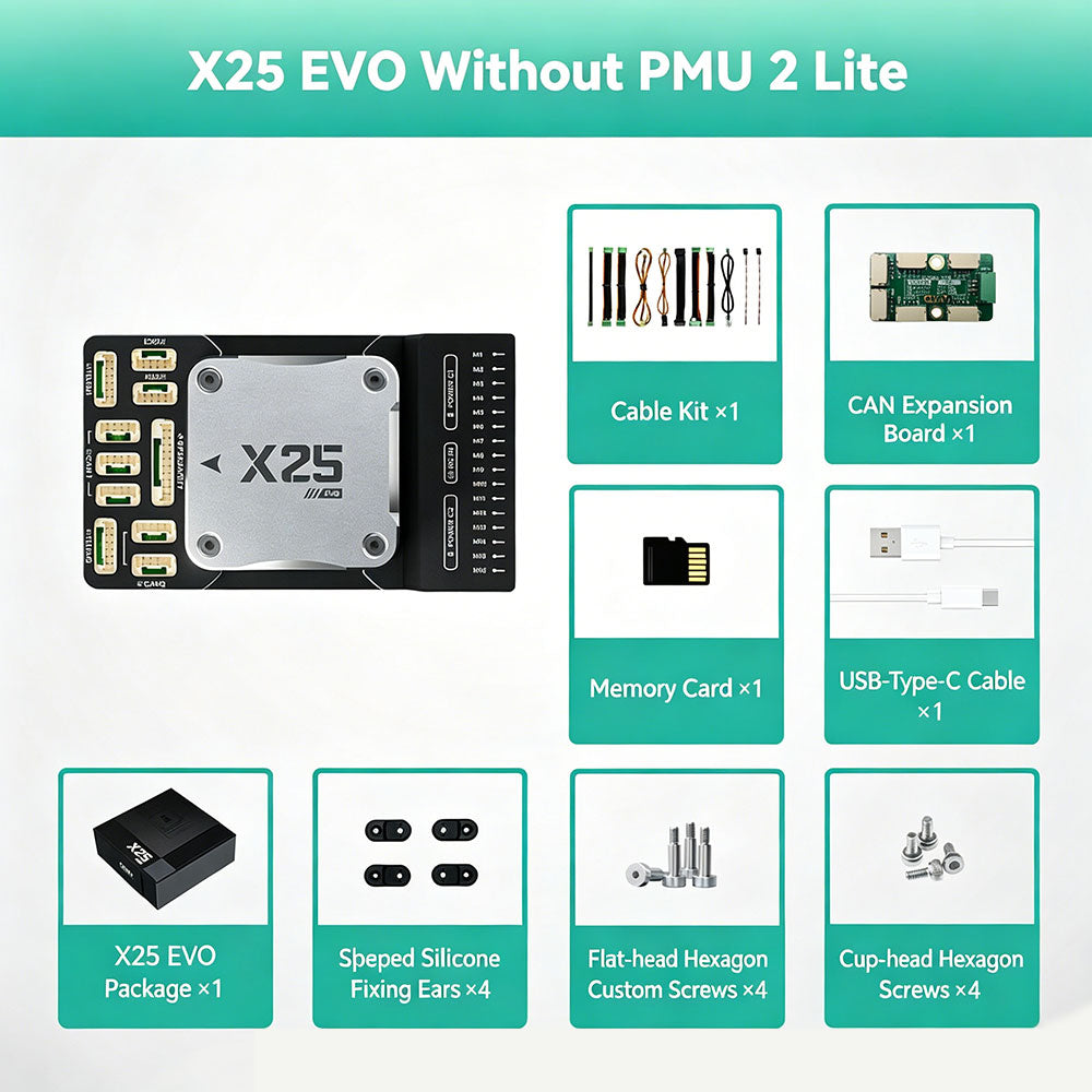 CUAV Pixhawk X25 EVO Opensource Fixed Wing Flight Controller Long Range Flight Control for Ardupilot/PX4 (without CAN PMU2 LITE)