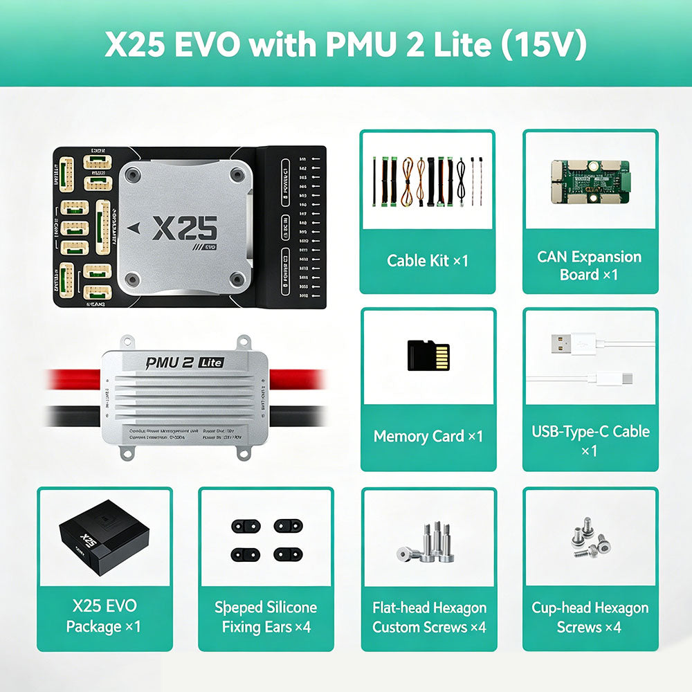 CUAV Pixhawk X25 EVO Opensource Fixed Wing Flight Controller Long Range Flight Control for Ardupilot/PX4 (with CAN PMU2 LITE)