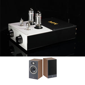 Music Wizard VP-1 8Wx2 EL34 Tube Amplifier Bluetooth Integrated Amp (Power Amp) + N°1 Bookshelf Speaker